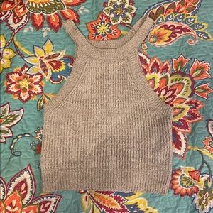 Grey Knit Crop Top